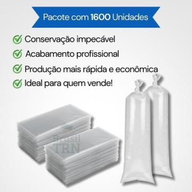 Imagem de Saquinho Para Gelinho 5x30cm 1600 Unid Plástico Transparente PEBD Saco