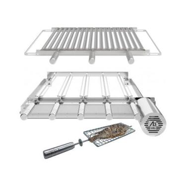 Imagem de A3 Grill Ajustável - Motor Giratório para 5 Espetos + Suporte Ajustáve