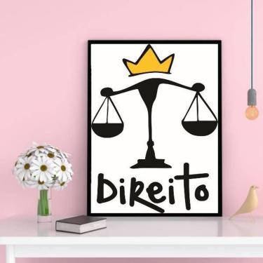 Imagem de Quadro Decorativo Formatura Direito 45X34 Com Vidro - Preta