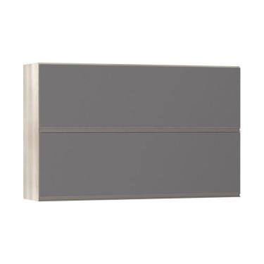 Imagem de Armário Basculante Duplo 120cm 2 Portas Legno Crema C/Cinza