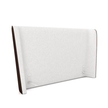 Imagem de Cabeceira Design Para Cama Queen Torres Pés Em Madeira Pu/bouclê Marrom/off White G91 - Gran Belo