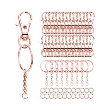 Imagem de Chaveiro De Metal a Granel Com Gancho Giratório, 30-60 Peças, Corrente
