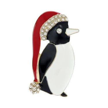 Imagem de Broches Esmaltados De Natal Com Strass: Laço, Maçã, Boneco De Neve, Pi