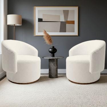 Imagem de Kit 02 Poltrona Decorativa Orgânica Espanha Para Sala Bouclê