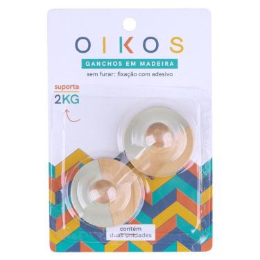 Imagem de KIT DE 2 GANCHOs DE MADEIRA COM ADESIVO