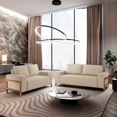 Imagem de Sofá 2x3 Lugares Verona Meu Sofá Online A294 Linho Creme