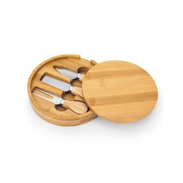 Imagem de Conjunto Euro Home Tábua de Bambu com 3 Utensílios para Queijo 4 Peças