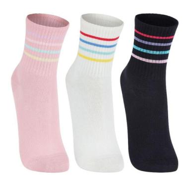 Imagem de Kit 3 Meias Cano Médio Lupo Adulto Feminino 4570-889, Sortido 0923, 34