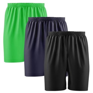 Imagem de Kit 3 Calção Short Futebol Basquete Vôlei Bermuda Dry Treino Academia-Masculino