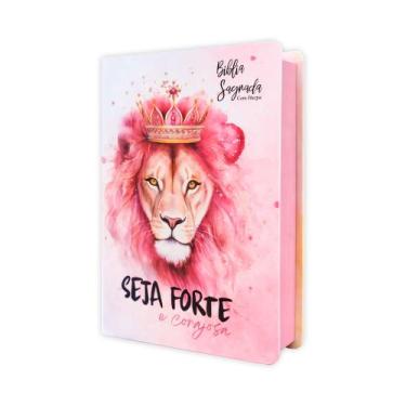 Imagem de Biblia Sagrada Seja Forte e Corajosa - Palavra de Jesus em Vermelho - 