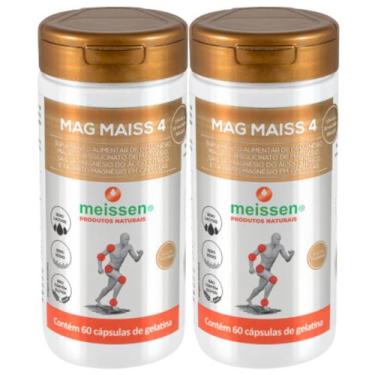 Imagem de Kit 2X Magnésio Meissen Mag Maiss 4 Malato Bisglicinato Sabor:Neutro -