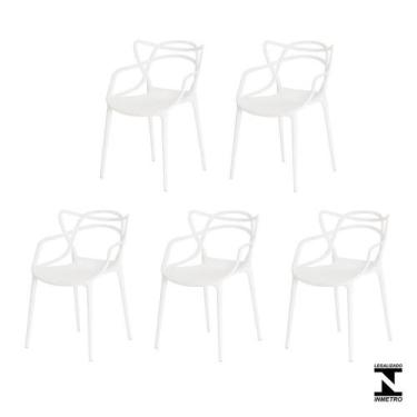 Imagem de Kit 5 Cadeiras Allegra Branca Sala Cozinha Jantar - WAW DESIGN