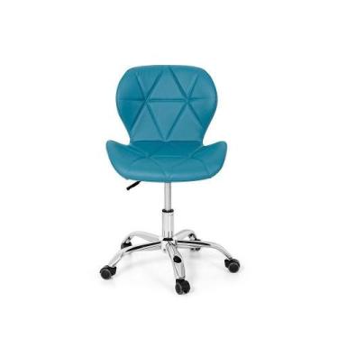 Imagem de Cadeira Office Eiffel Slim Base Giratória Turquesa - MAGAZINE DECOR