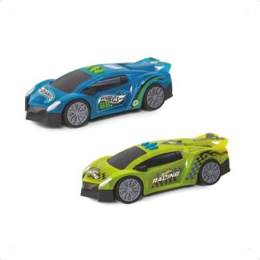 Imagem de Carrinho Speed Car Hot Wheels com 22cm verde ou azul(sortido) Com Som 