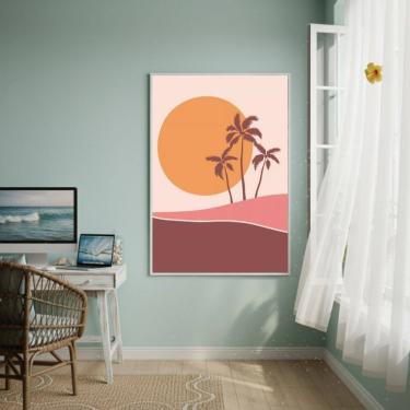 Imagem de Quadro Decorativo Arte Praia Durante O Dia-70x50cm