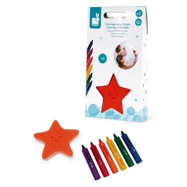 Imagem de Kit Colorindo No Banho Brinquedo Educativo Infantil Didático 7 Peças - Janod