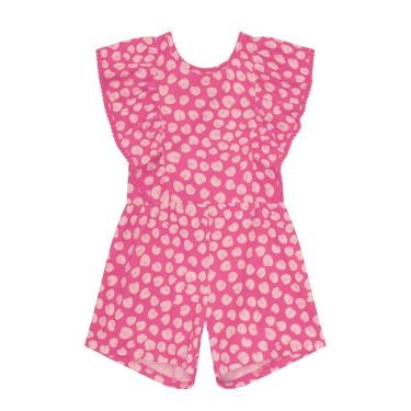 Imagem de Macaquinho infantil menina animal print Brandili Rosa-Feminino