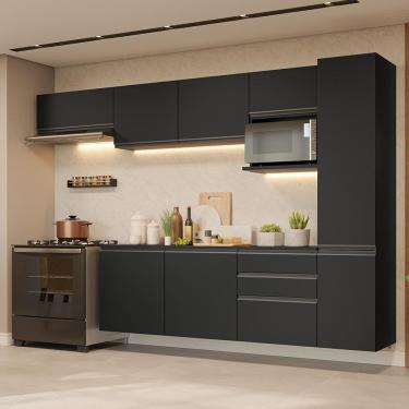 Imagem de Armário de Cozinha Completa 300 cm Suspenso Preto Nice Madesa 10