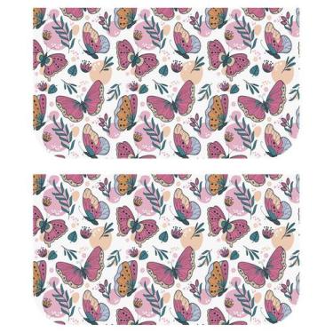 Imagem de Necessarie Carteira Borboletas Fundo Branco - Sintético Doll - Ponto X