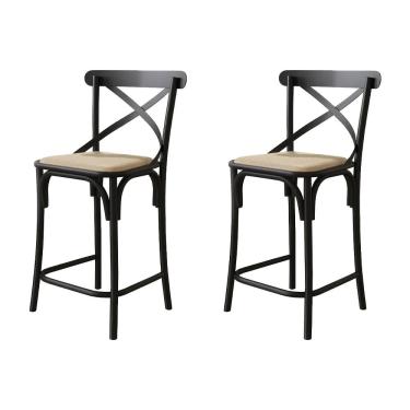 Imagem de Kit 2 Banquetas Baixa Katrina Alta Resistencia e Durabilidade Aço Preto 