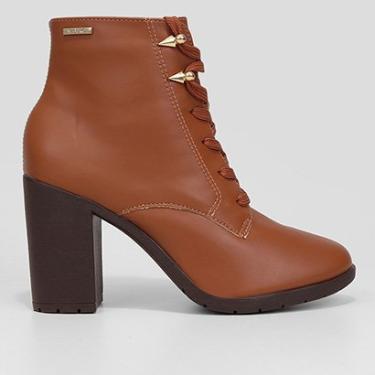 Imagem de Bota Coturno Cano Curto Via Uno Salto Bloco Tratorado Feminina-Feminino