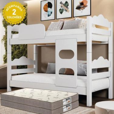Imagem de Beliche Versátil Confortável Kit com 2 Colchões D33 - PoloShop, Branco