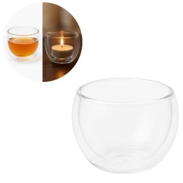 Imagem de Copo Castiçal de Vidro Duplo 50ml Resistente e Elegante - Floripa