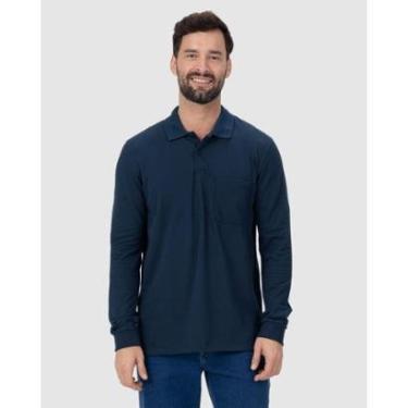 Imagem de Camisa Polo Malwee Básica Manga Longa Piquet Stretch Masculina-Masculino