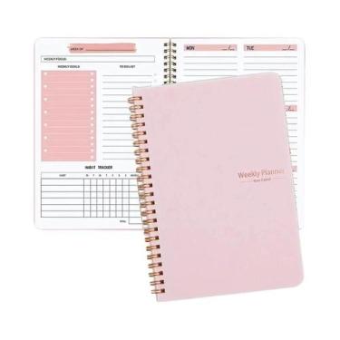 Imagem de Caderno Planner Semanal Espiral A5 Sem Data, Agenda De 52 Semanas, Est