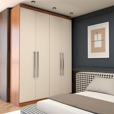 Imagem de Guarda-Roupa Solteiro City 4 Portas 2 Gavetas Freijó/Off - Panorama Móveis