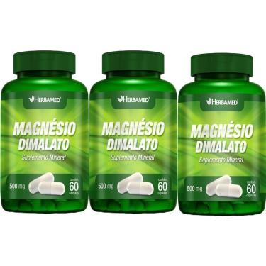 Imagem de Kit 3X Magnésio Dimalato - 60 Cápsulas - Herbamed-Masculino