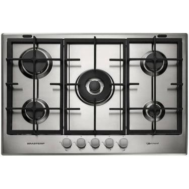 Imagem de Cooktop A Gás Brastemp Gourmand 5 Queimadores Inox 75cm 220v, Prata, 2