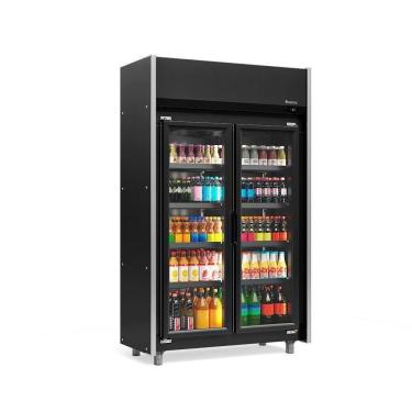 Imagem de Expositor Vertical 2 Portas All Black Geas2plb 4 Prateleiras 220V Gelopar