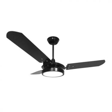 Imagem de Ventilador  de teto valen com led 18w motor grande ventex, Preto Preto