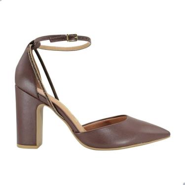 Imagem de Sandália Vizzano Sapato Scarpin Salto Alto Social Pelica Chocolate