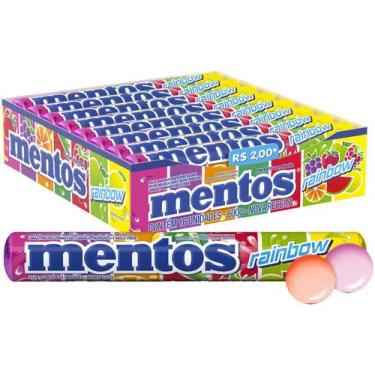 Imagem de Bala Mastigável Mentos Rainbow Display 600g 16 Unidades, Sortido