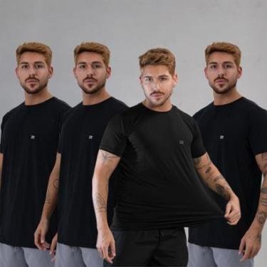 Imagem de Kit 4 Camisetas Masculina Academia Poliamida Manga Curta Treino Camisa Malhar Dia A Dia...