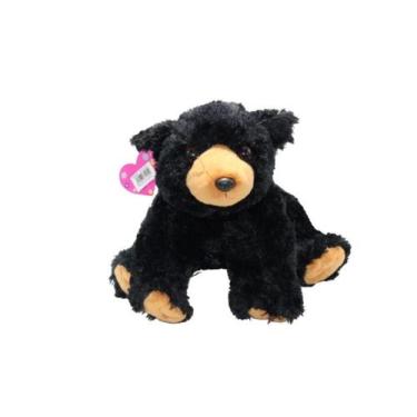 Imagem de Urso de Pelúcia Realista Preto Peludo 35cm Sunn Toys