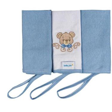Imagem de Toalha de Boca de Malha para Bebê 30 cm x 35 cm Baby Joy, Urso azul