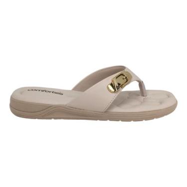 Imagem de Chinelo de Dedo Ortopédico Comfortflex Leve Confortável, Bege, 35