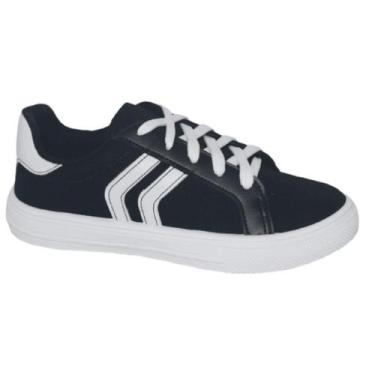 Imagem de Tênis Moleca Feminino Casual com Detalhes Laterais, Preto, 38