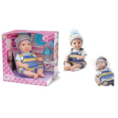 Imagem de Boneca New Born Brincar de Papinha Menino - Divertoys - DIVER TOYS