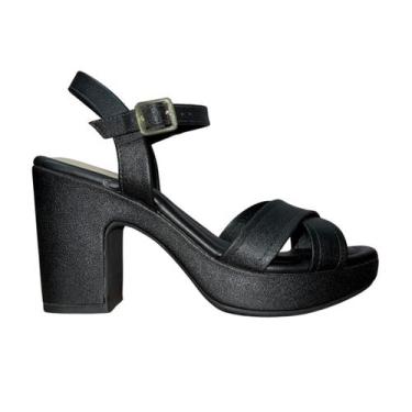 Imagem de Sandália de Salto Bloco Meia Pata Feminino Modare 7203.110 Preto, Pret