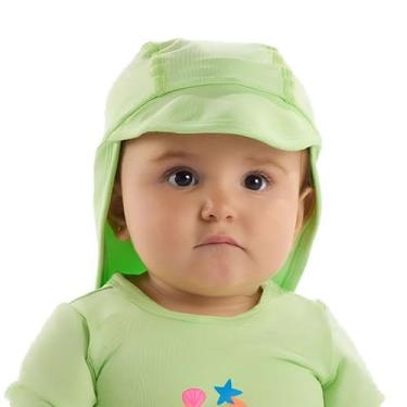 Imagem de Boné Praia Bebê e Infantil Proteção UV Cores Up Baby, Verde limão, 3