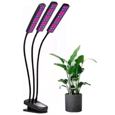 Imagem de Lampada Luminaria Cultivo Plantas Plantaçao Temporizador Led UV Planta Em Casa Indoor