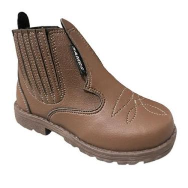 Imagem de Botina Casual Infantil Cano Curto Com Zíper Sames 6137, Chocolate, 26