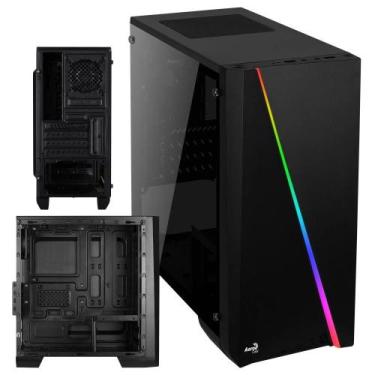 Imagem de Gabinete Gamer Mid Tower Mini Cylon Aerocool Iluminação Led Rgb  Com 1