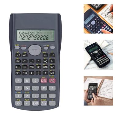 Imagem de Calculadora Científica 240 Funcoes Escolar Profissional 12 Digitos Visor Lcd Duplo Portatil 1 Unidade Preto