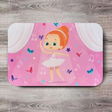 Imagem de Tapete Infantil Menina Bailarina Ruiva 40x60cm - Quartinhos