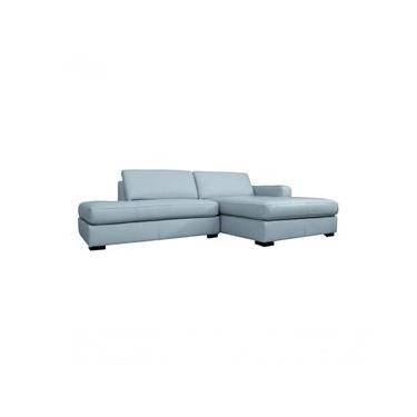 Imagem de Sofá com Chaise N.Y. 3 Lugares 254cm Light Blue em Couro Azul Mempra Móveis